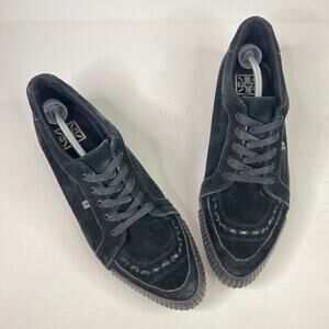 TUK Suede Leather Pointed Bumper Shoes Creepers Goth Black Mens 13